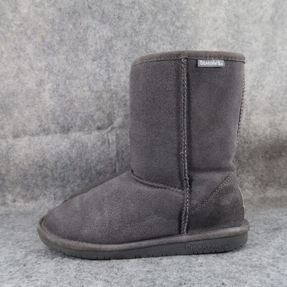 Bearpaw Shoes Womens 10 Boot Winter Warm Suede Wool Pull On Casual Adelaide Grey - Picture 4 of 13